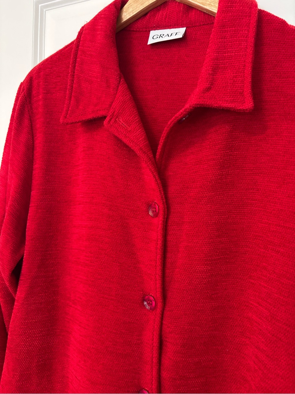 Graff Red Shirt Jacket, Size 1X (approx) - Picture 2 of 6